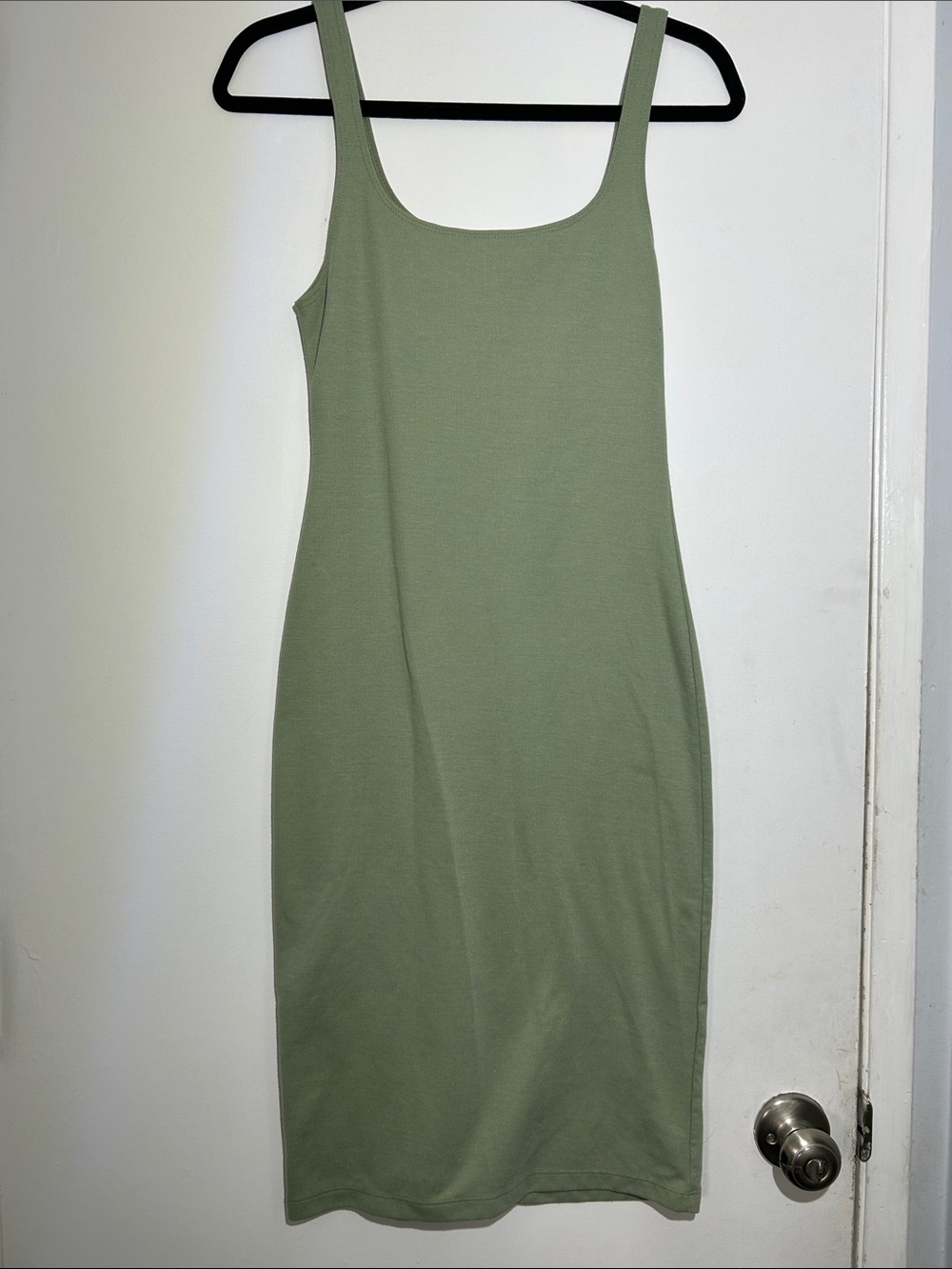Zara Sage  Green Sleeveless Bodycon Midi Dress